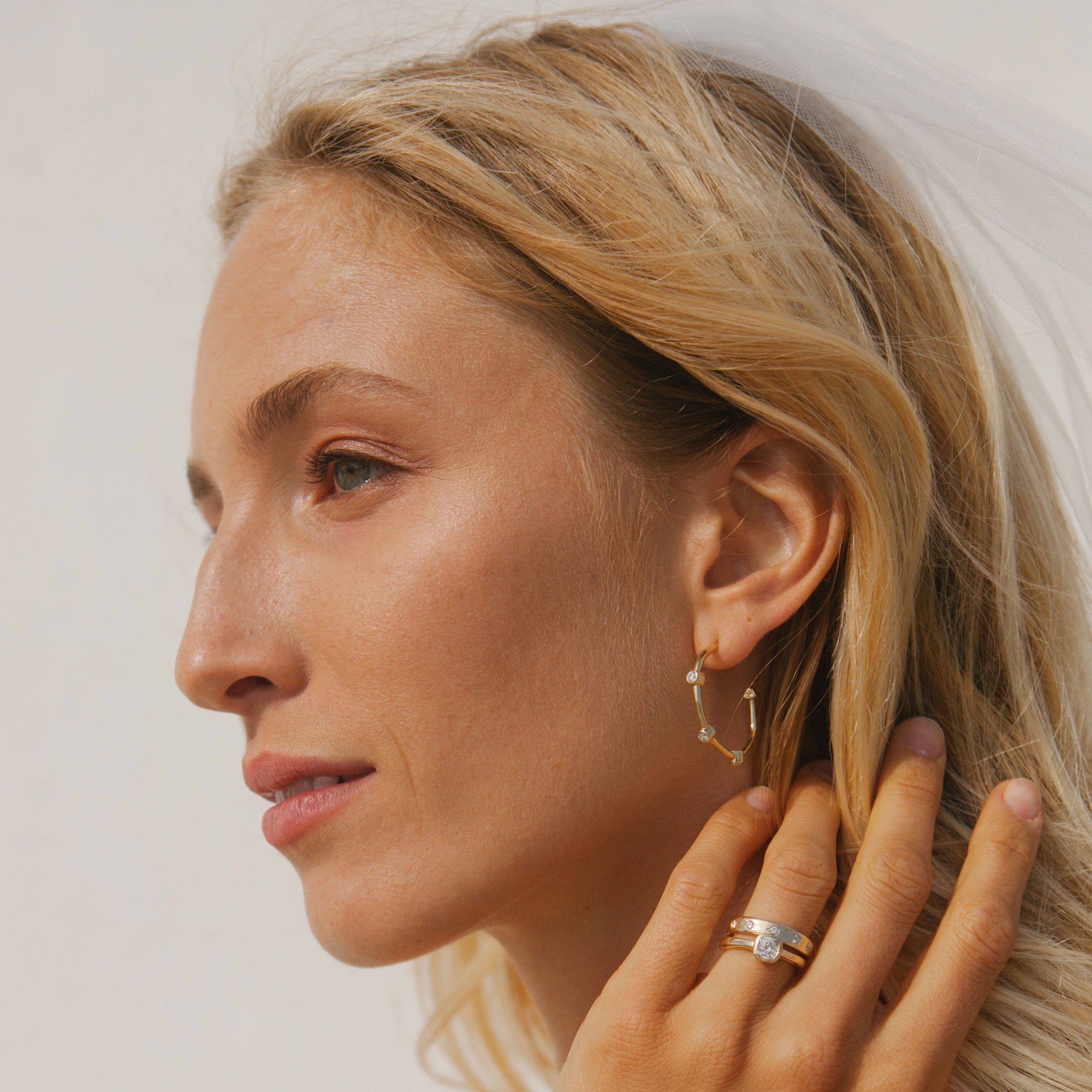 Gold Diamond Maxi Midnight Hoop Earrings