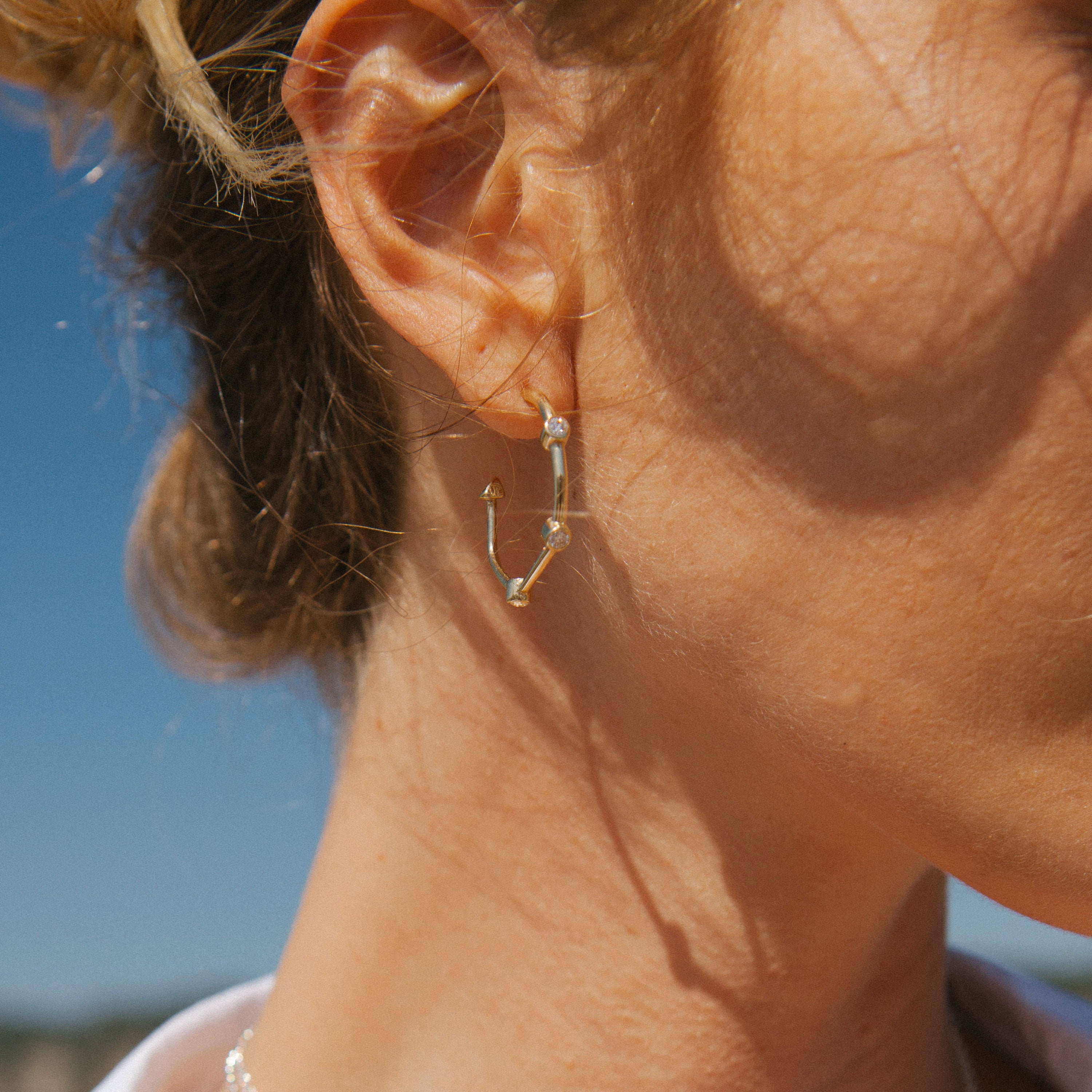 Gold Diamond Maxi Midnight Hoop Earrings