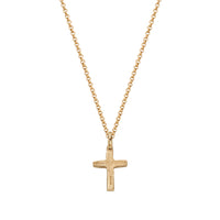 Gold Diamond Square Cross Necklace