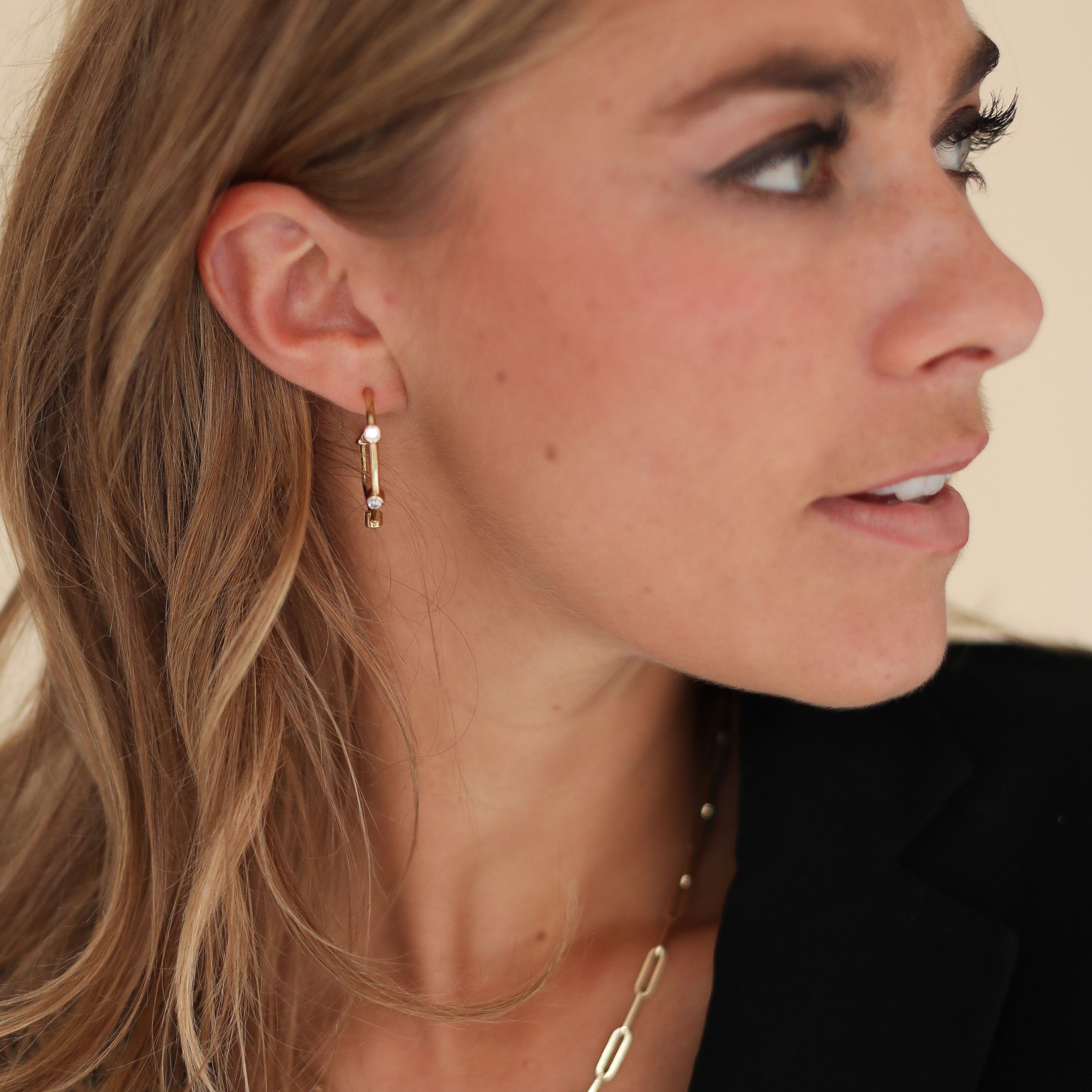 Gold Diamond Maxi Midnight Hoop Earrings