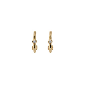 Gold Diamond Tiny Cupid Hoop Earrings