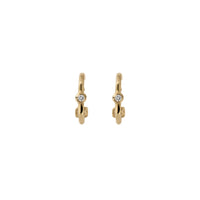 Gold Diamond Tiny Cupid Hoop Earrings