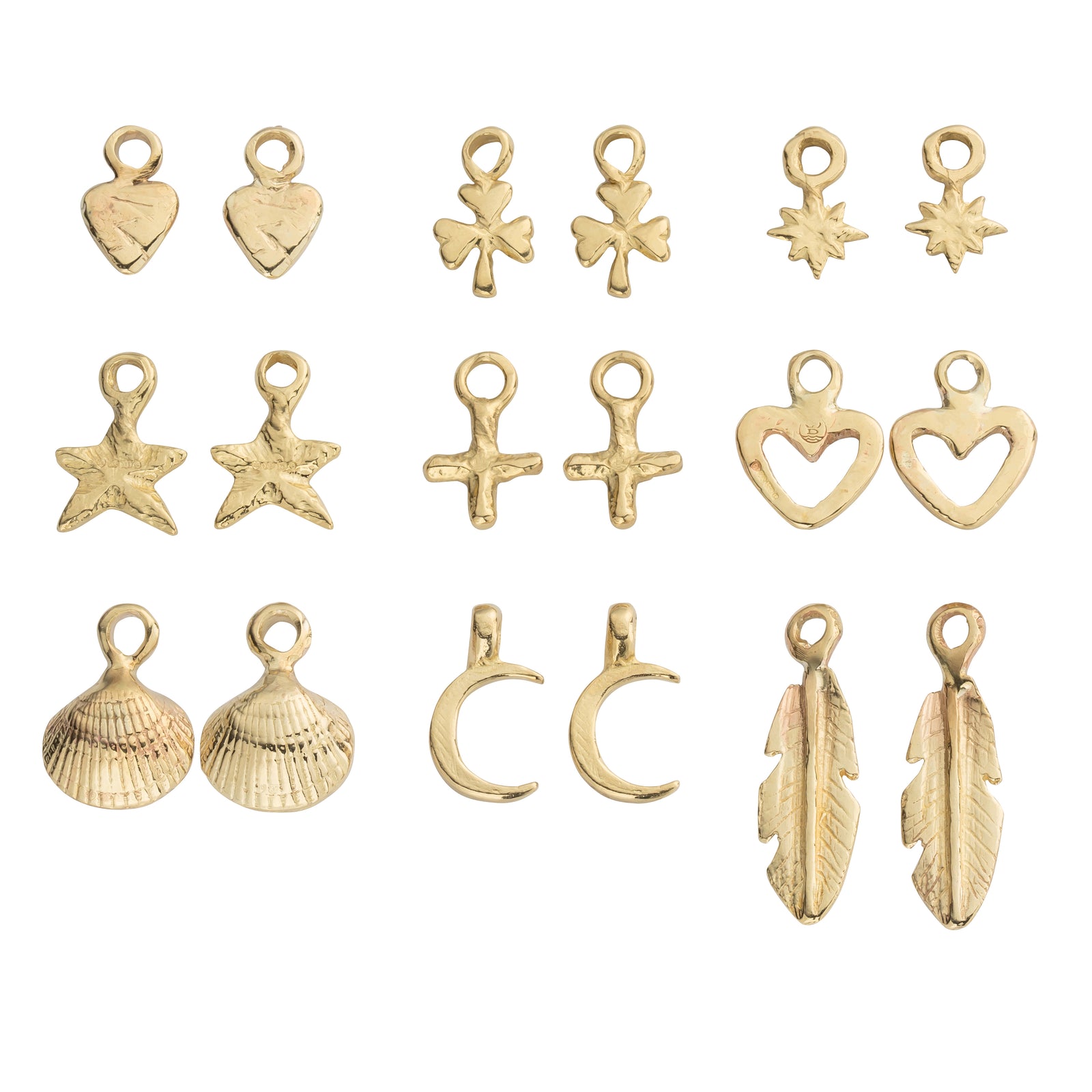 Gold Mini Heart Earring Charms