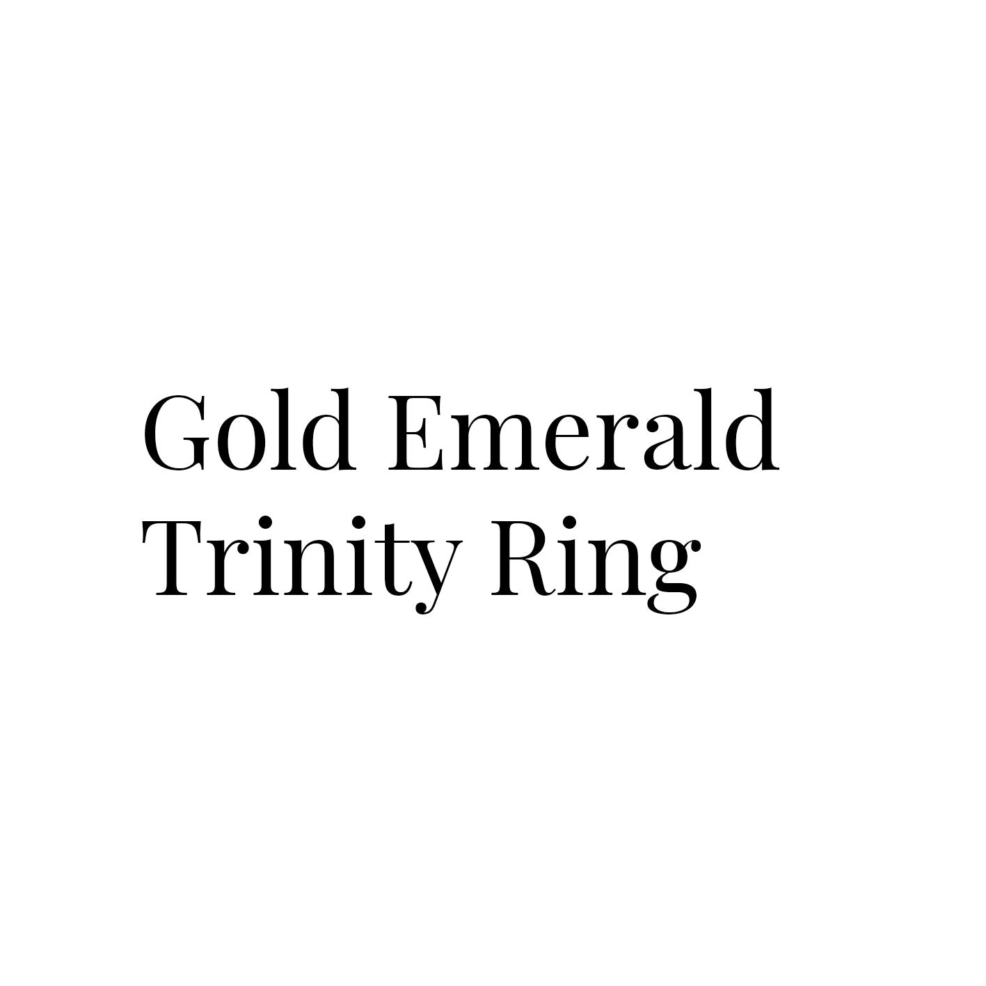 Gold Emerald Trinity Ring