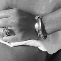 Silver & Gold Feather Cuff Bangle