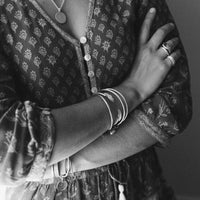 Silver & Gold Feather Cuff Bangle