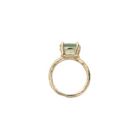 Gold Green Quartz Claw Ring