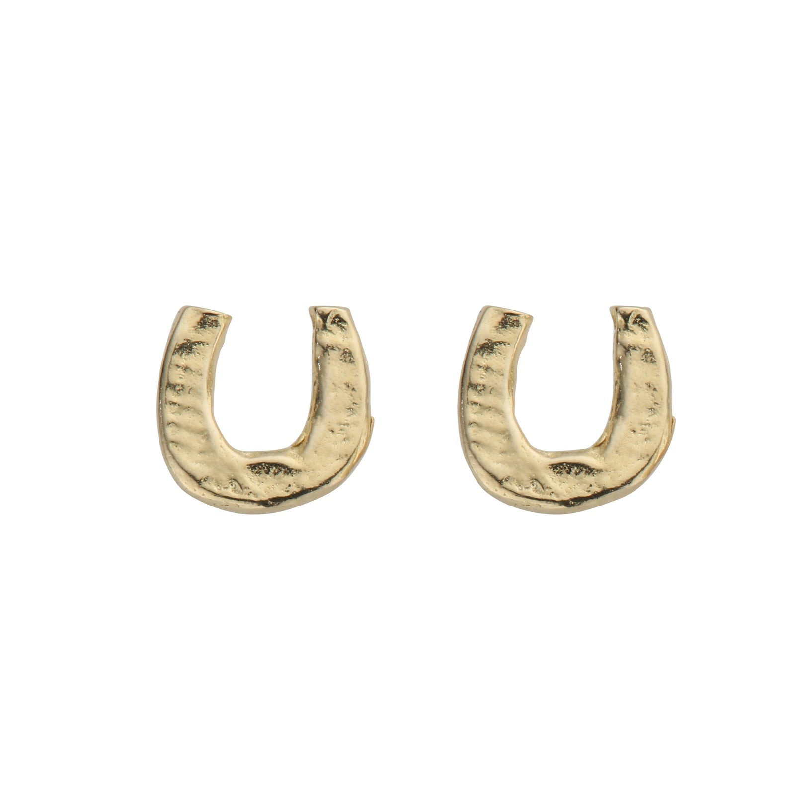 Gold Mini Horseshoe Stud Earrings