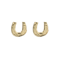 Gold Mini Horseshoe Stud Earrings