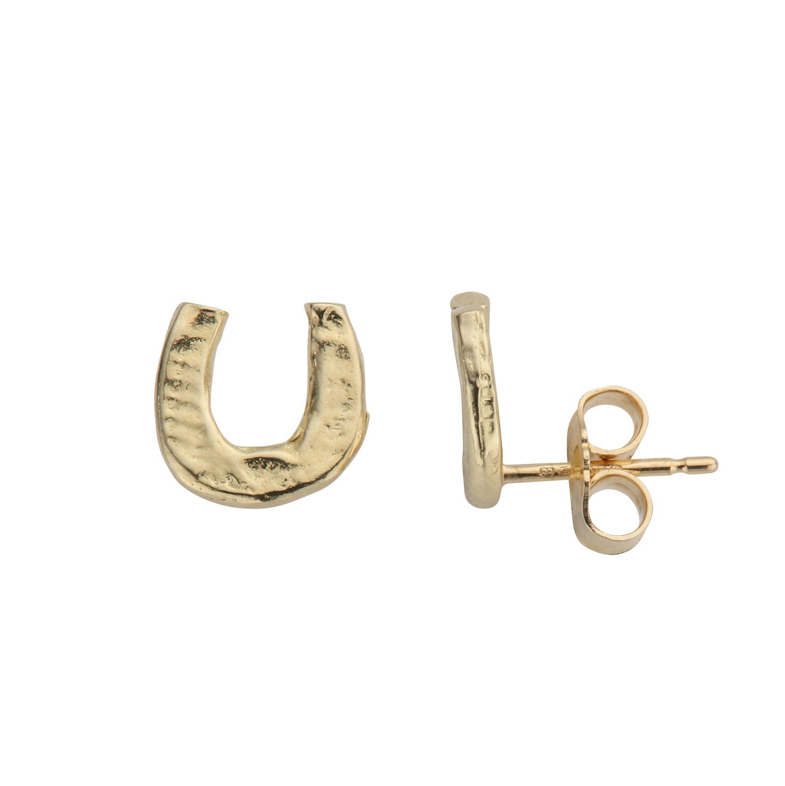 Gold Mini Horseshoe Stud Earrings