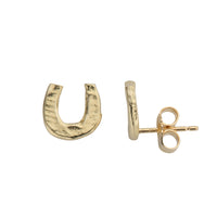 Gold Mini Horseshoe Stud Earrings