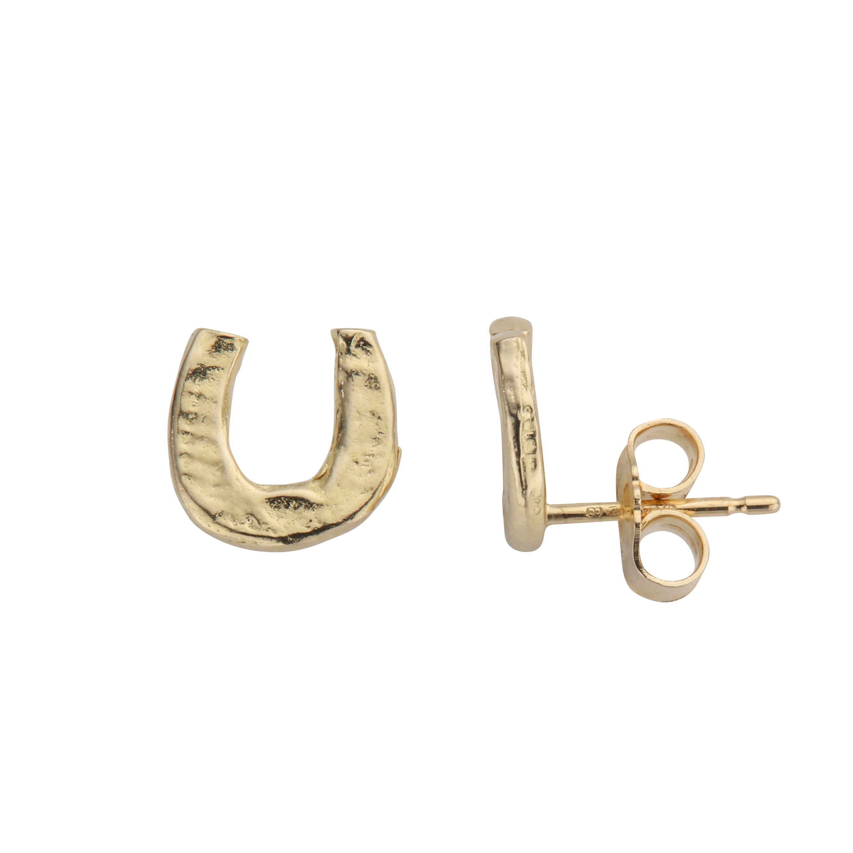 Gold Mini Horseshoe Stud Earrings