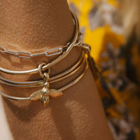 Gold Large Honey Bee Bangle