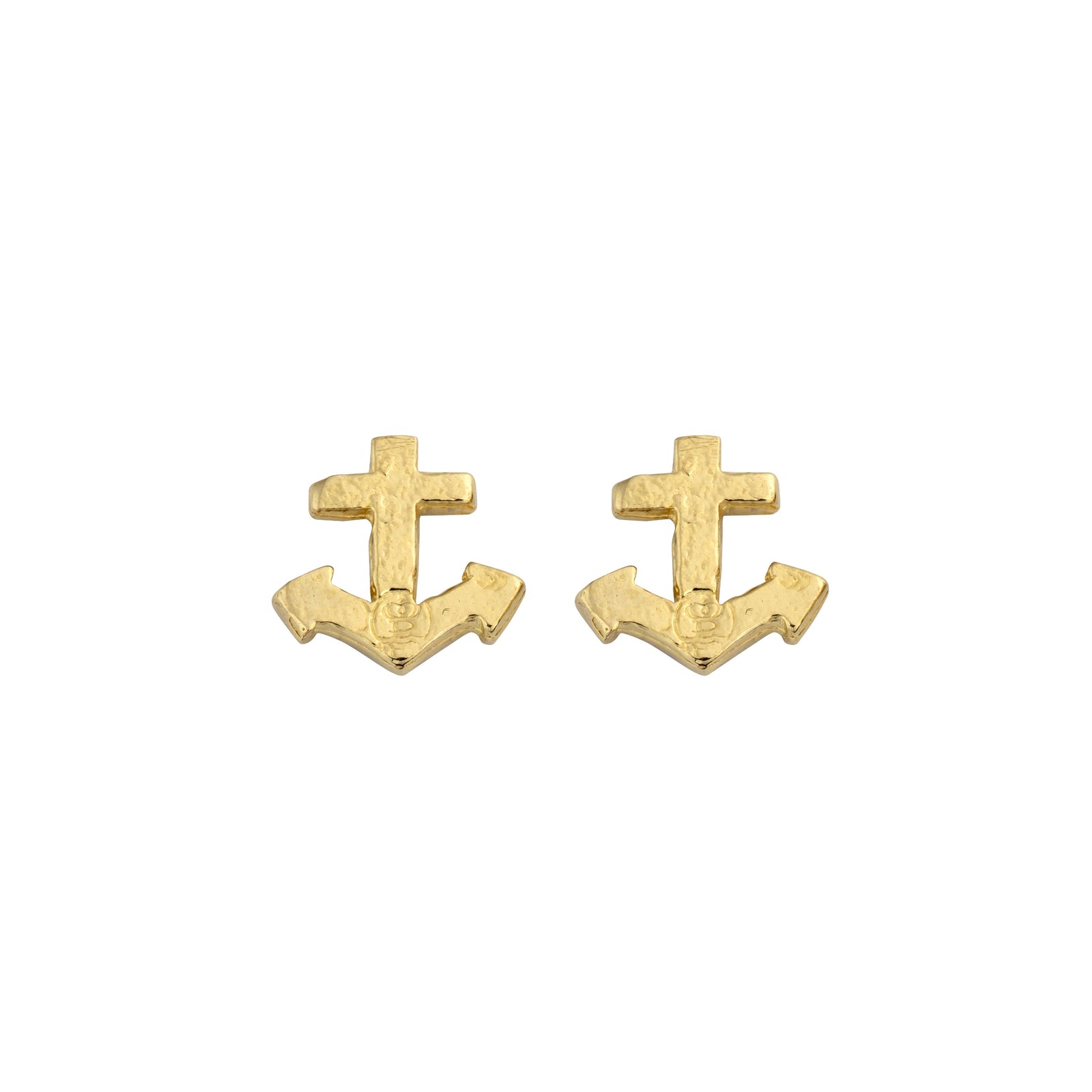 Gold Little Anchor Ear Charm Set