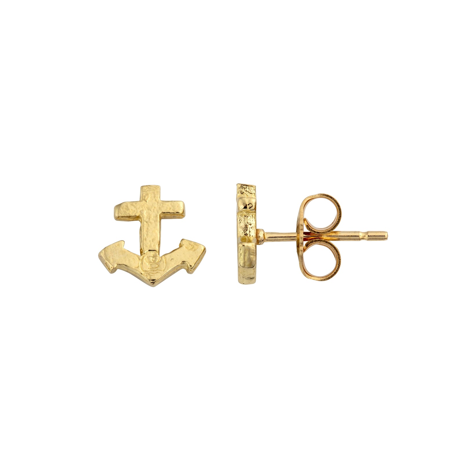 Gold Little Anchor Ear Charm Set