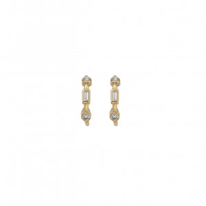 Gold Diamond Luxury Mini Cupid Hoop Earrings