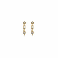 Gold Diamond Luxury Mini Cupid Hoop Earrings