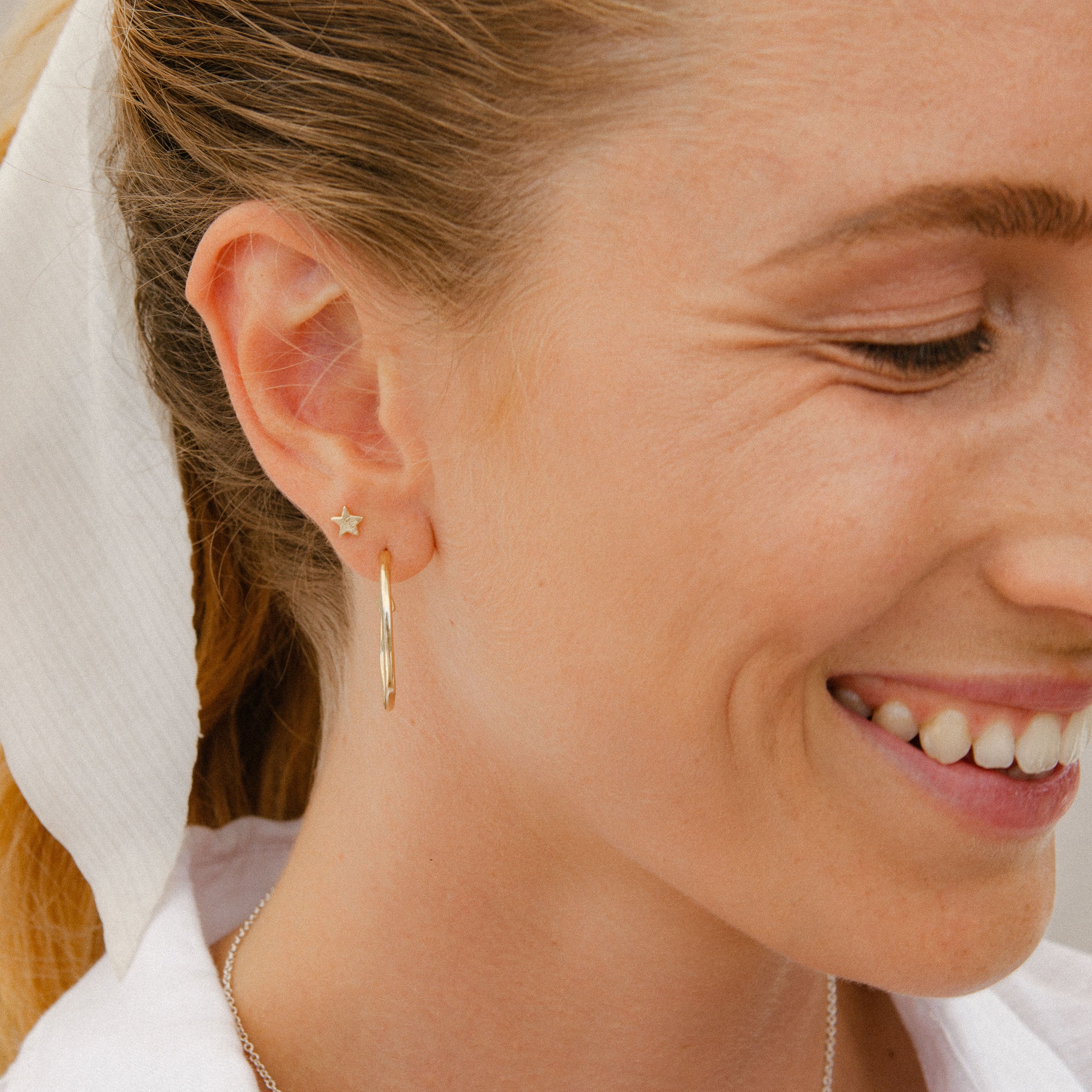 Gold Maxi Cupid Hoop Earrings