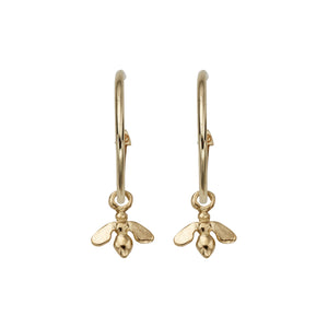 Gold Maxi Cupid Hoops with Mini Honey Bee Charms