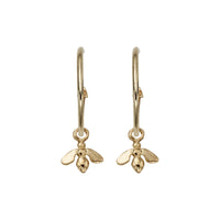 Gold Maxi Cupid Hoops with Mini Honey Bee Charms