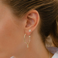 Gold Maxi Cupid Hoops with Alphabet Charms