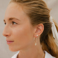 Gold Maxi Cupid Hoops with Baby Heart Charms
