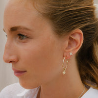 Gold Maxi Cupid Hoops With Baby North Star Charms