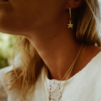 Gold Maxi Cupid Hoops With Mini Star Charms