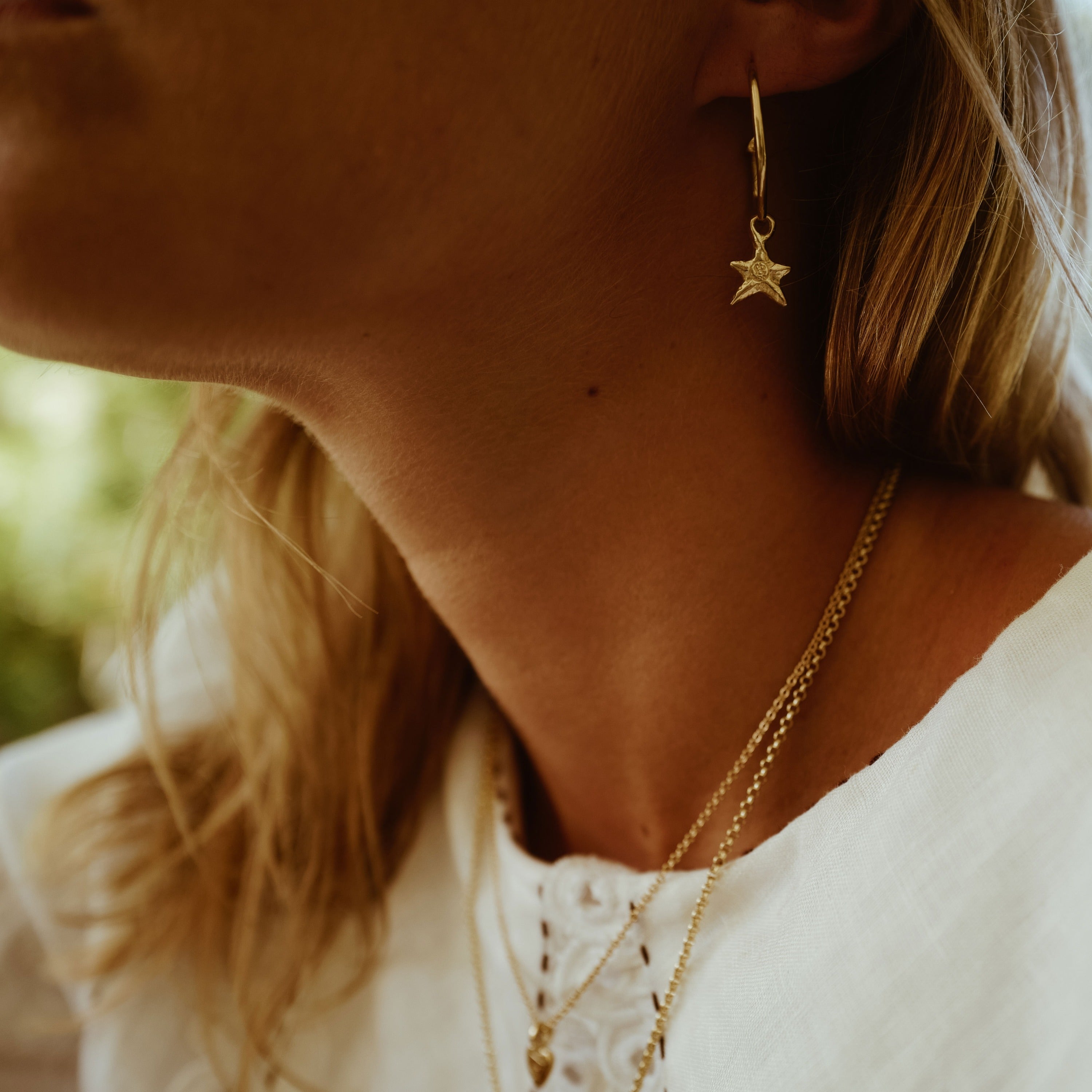 Gold Maxi Cupid Hoops With Mini Star Charms