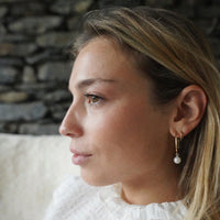 Maxi Cupid Hoops With White Pearl Earring Charms