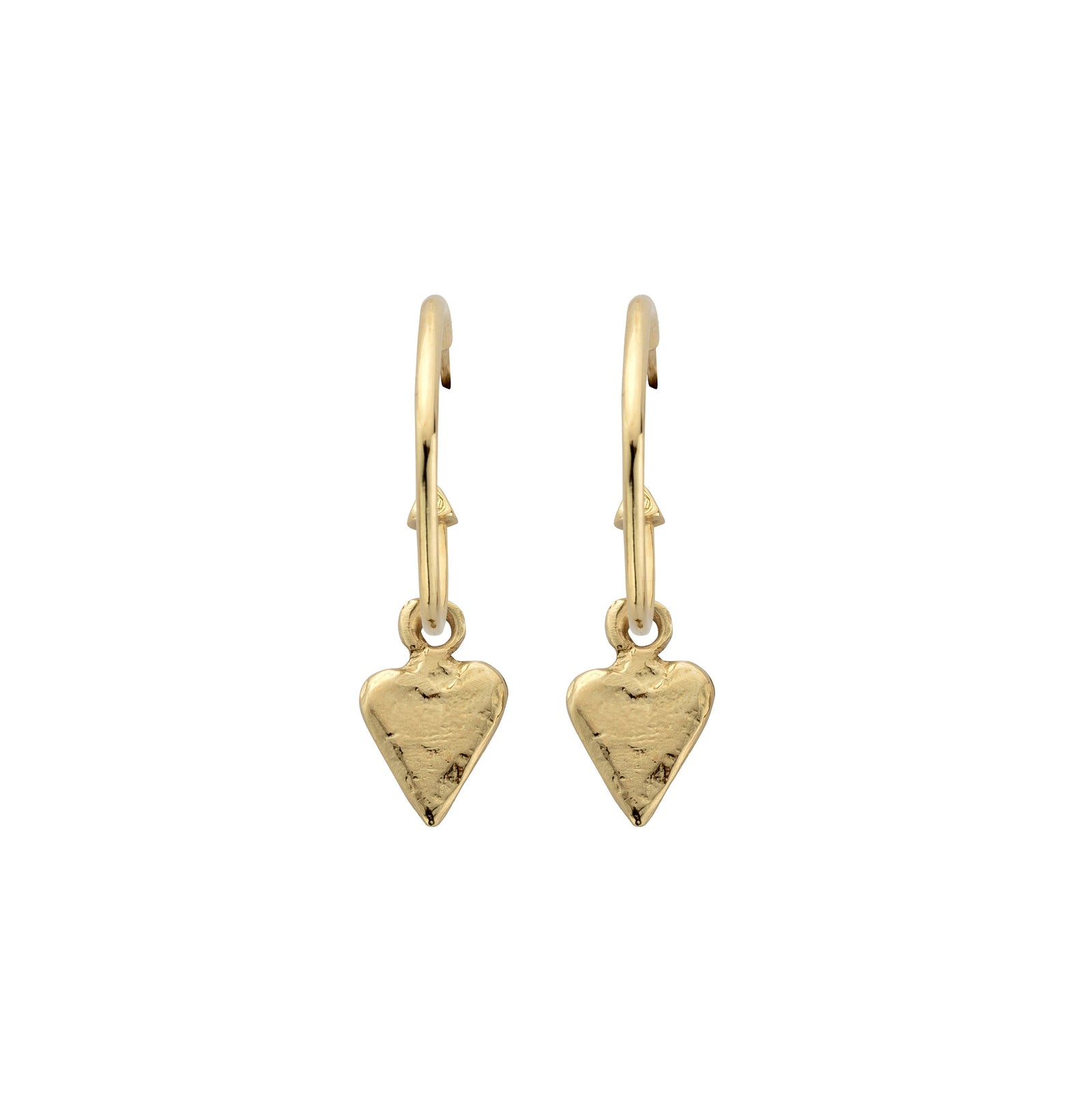 Gold Maxi Cupid Hoops With Mini Heart Charms