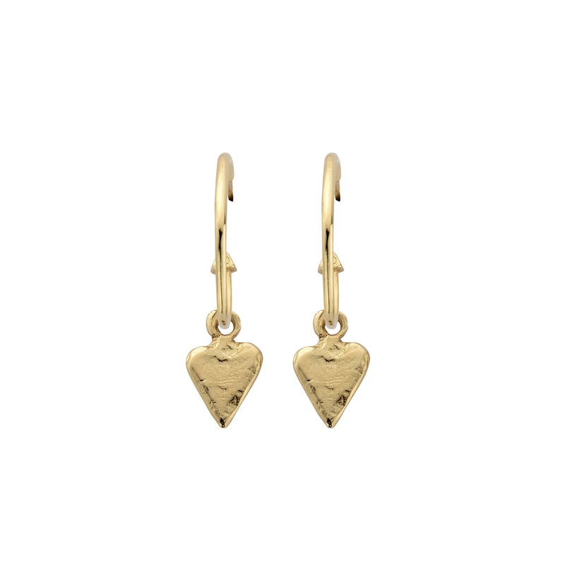 Gold Maxi Cupid Hoops With Mini Heart Charms