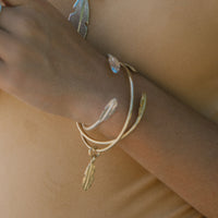 Gold Medium Feather Bangle
