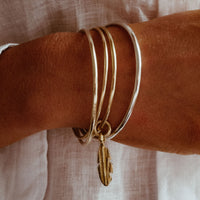 Gold Medium Feather Bangle