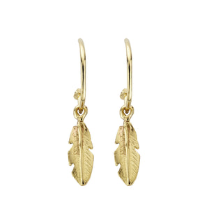 Gold Maxi Cupid Hoops With Medium Feather Charms