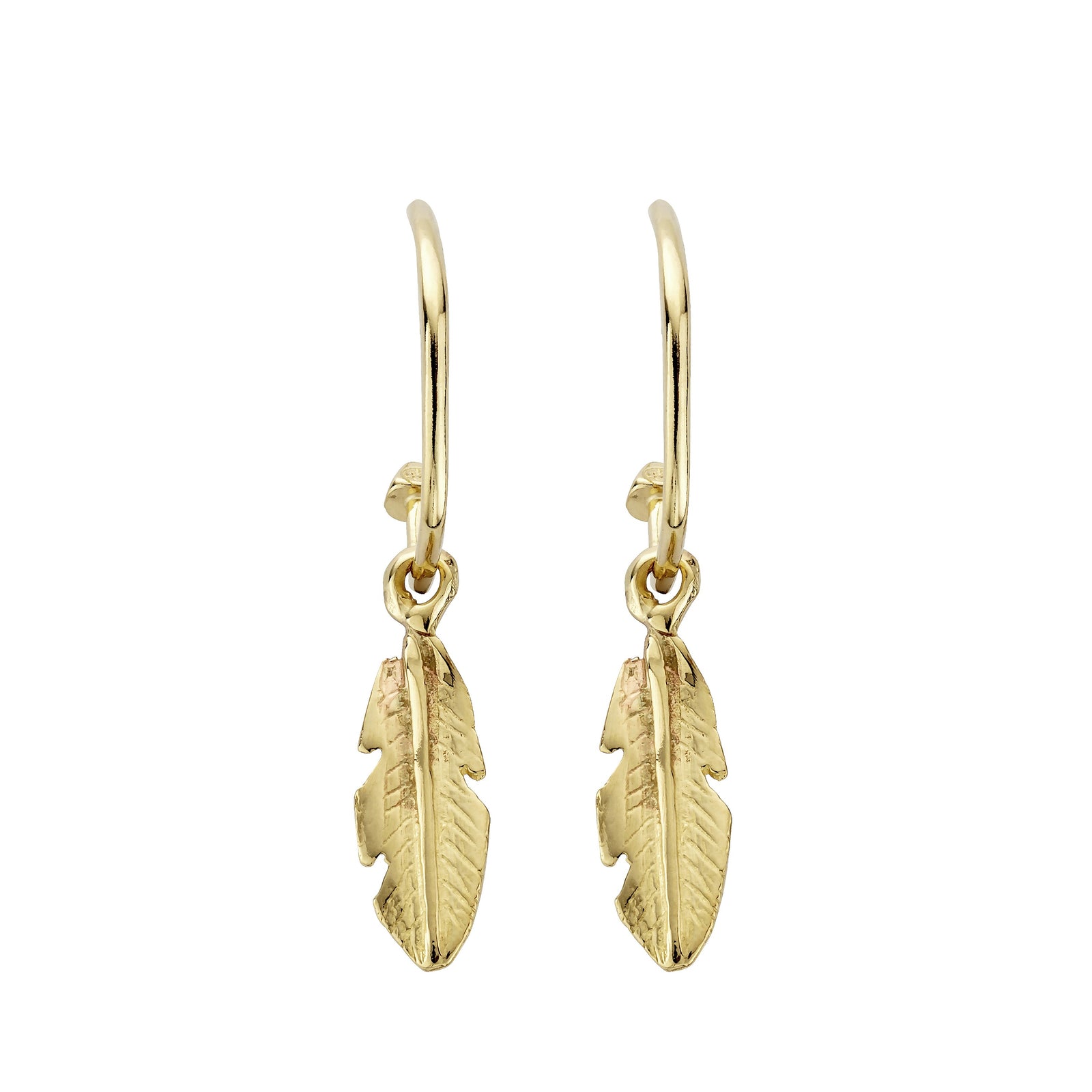 Gold Maxi Cupid Hoops With Medium Feather Charms
