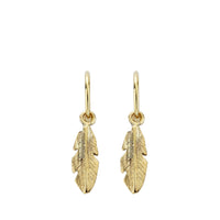 Gold Mini Cupid Hoops With Medium Feather Charms