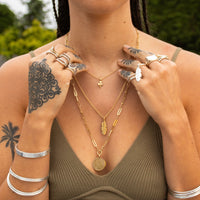 Gold Medium Feather Necklace