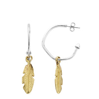 Maxi Cupid Hoops With Gold Medium Feather Charms