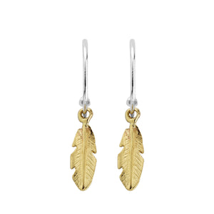 Maxi Cupid Hoops With Gold Medium Feather Charms