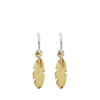 Mini Cupid Hoops With Gold Medium Feather Charms