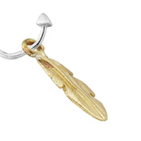 Mini Cupid Hoops With Gold Medium Feather Charms