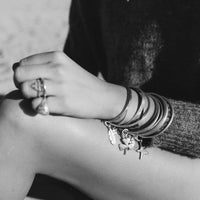 Silver & Gold Medium Feather Bangle