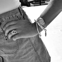 Silver & Gold Medium Feather Bangle