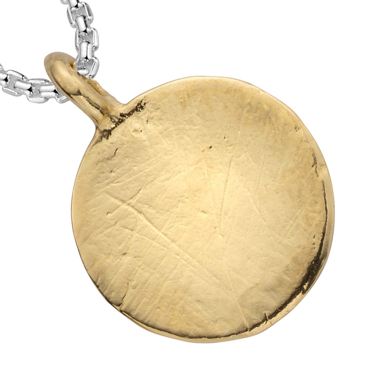 Silver & Gold Large Moon Snake Chain Necklace