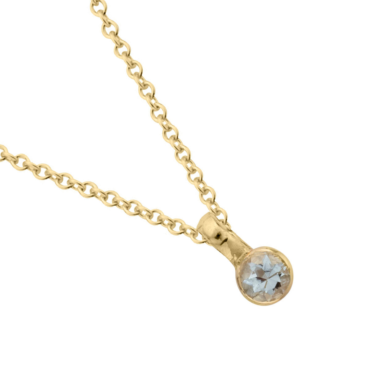 Gold Mini Aquamarine Pendant