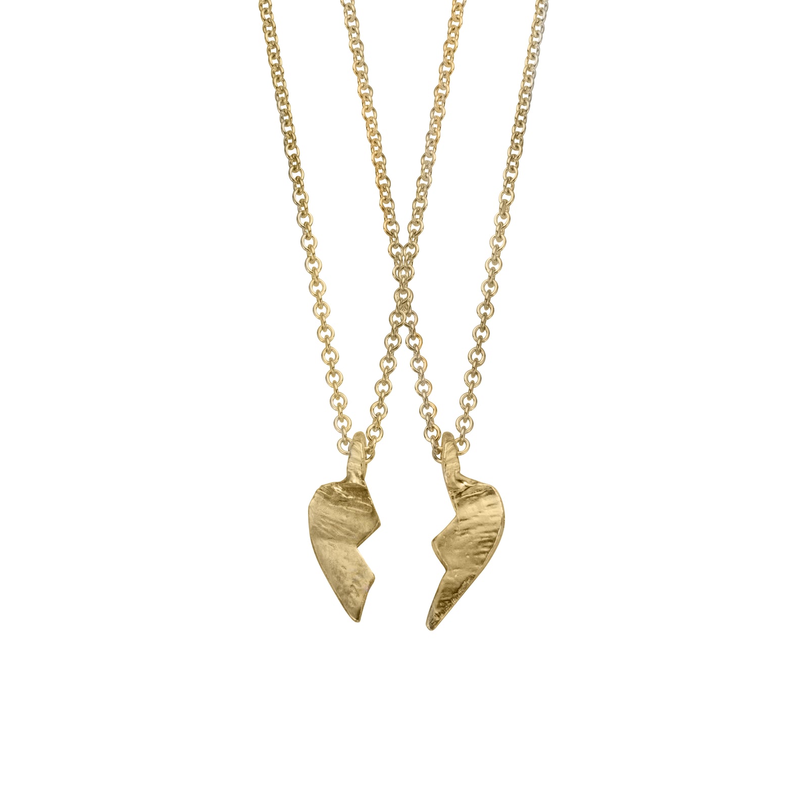 Gold Mini Best Friend Split Heart Necklace