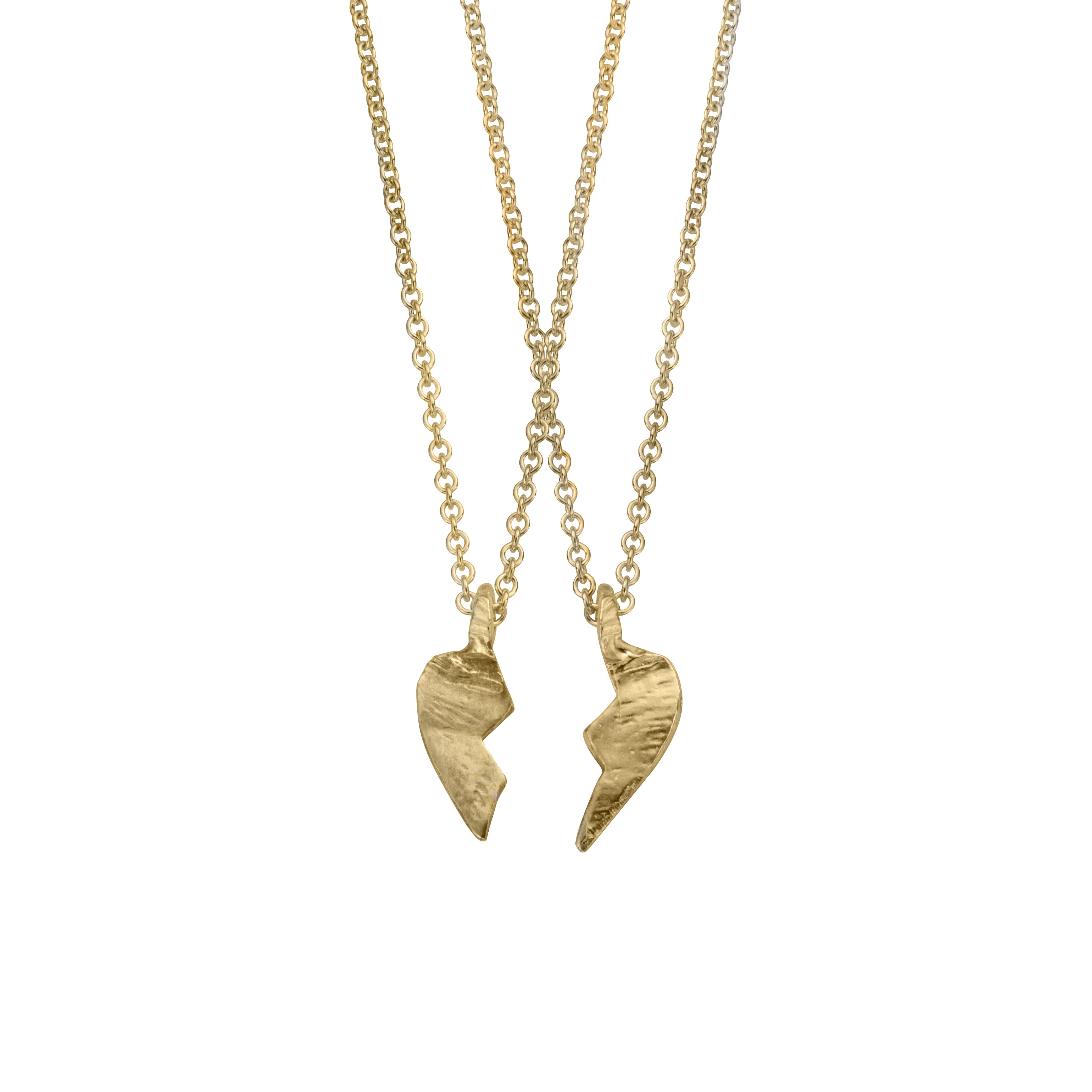 Gold Mini Best Friend Split Heart Necklace