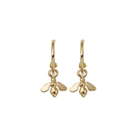 Gold Mini Cupid Hoops with Mini Honey Bee Charms