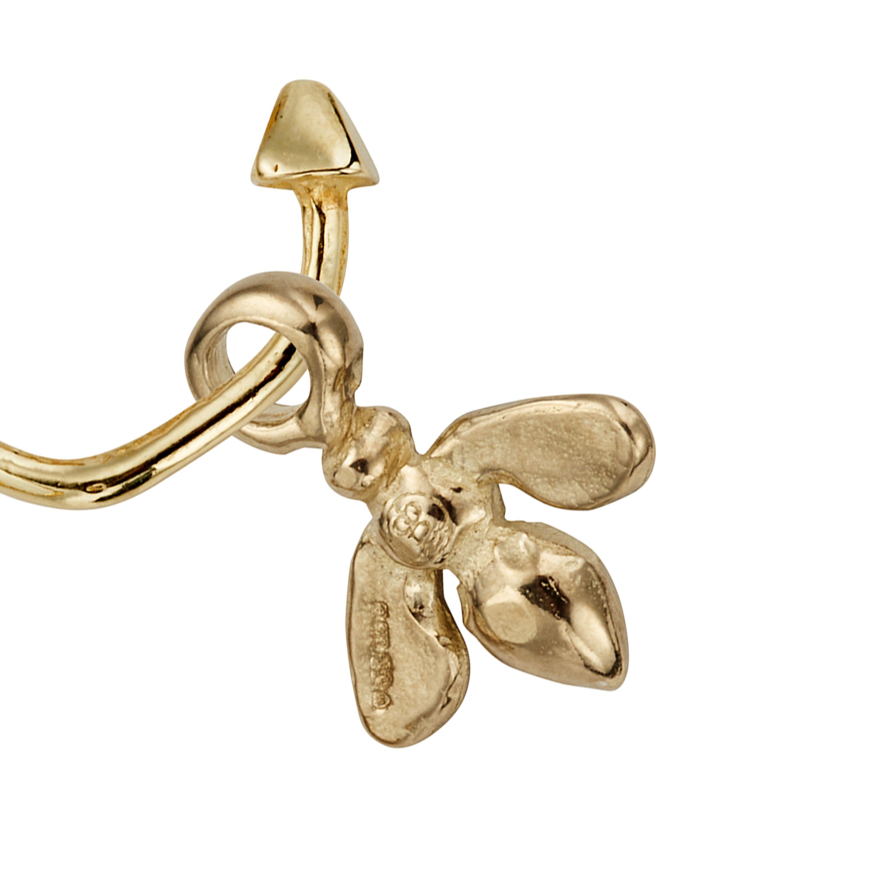 Gold Mini Cupid Hoops with Mini Honey Bee Charms